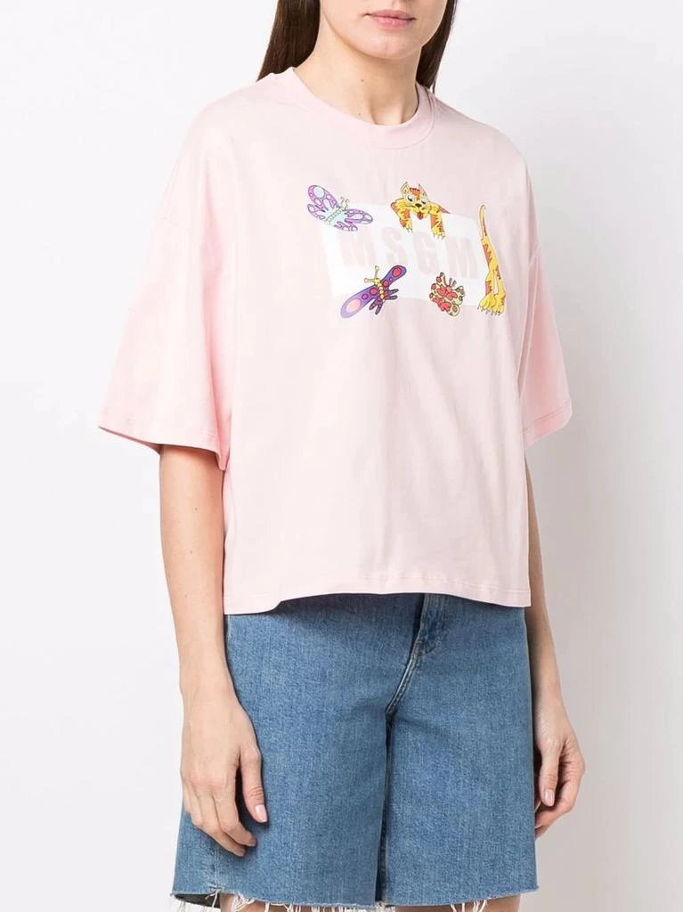 商品MSGM|MSGM logo-print short-sleeve T-shirt,价格¥733,第4张图片详细描述