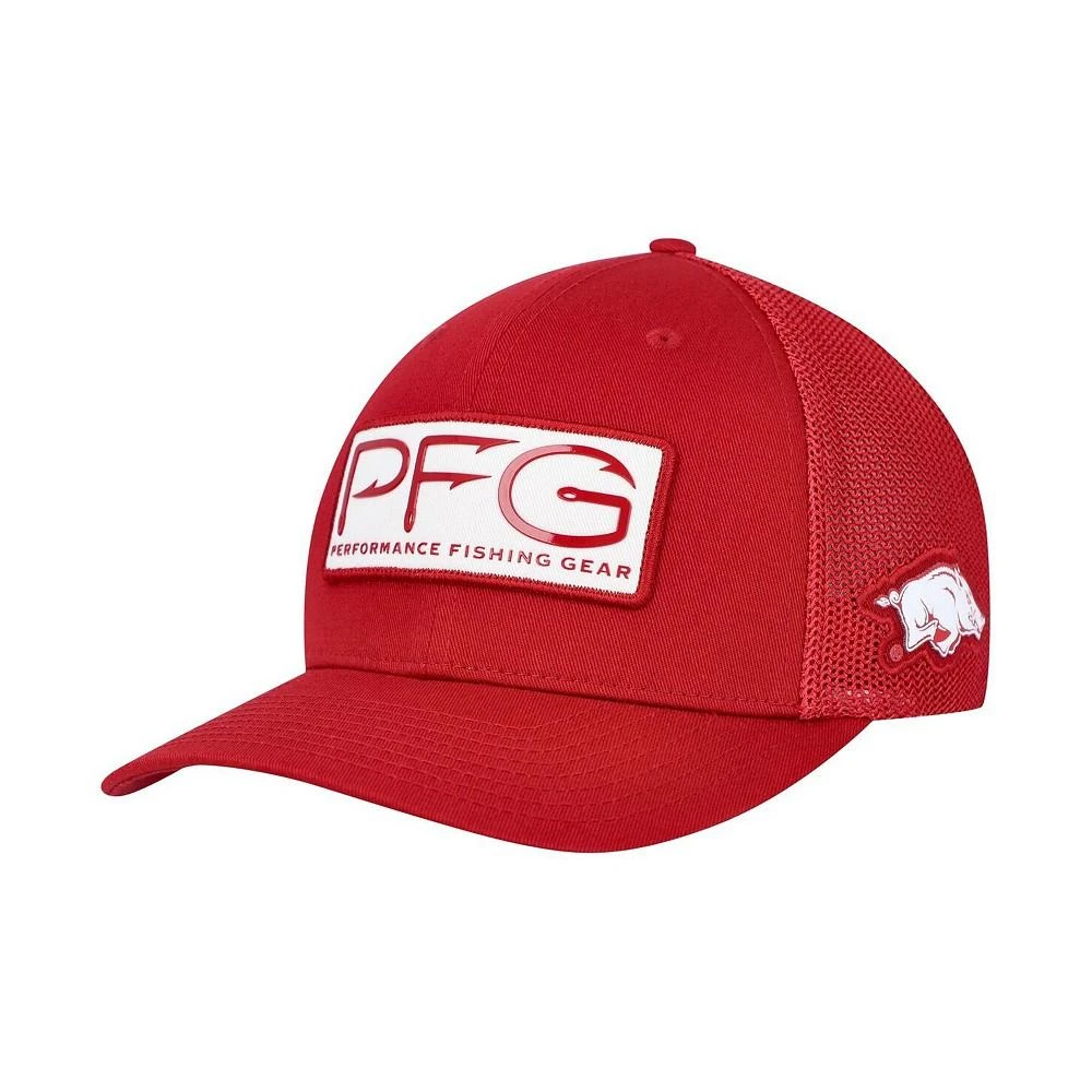 商品Columbia|Men's Cardinal Arkansas Razorbacks PFG Hooks Flex Hat,价格¥184,第1张图片