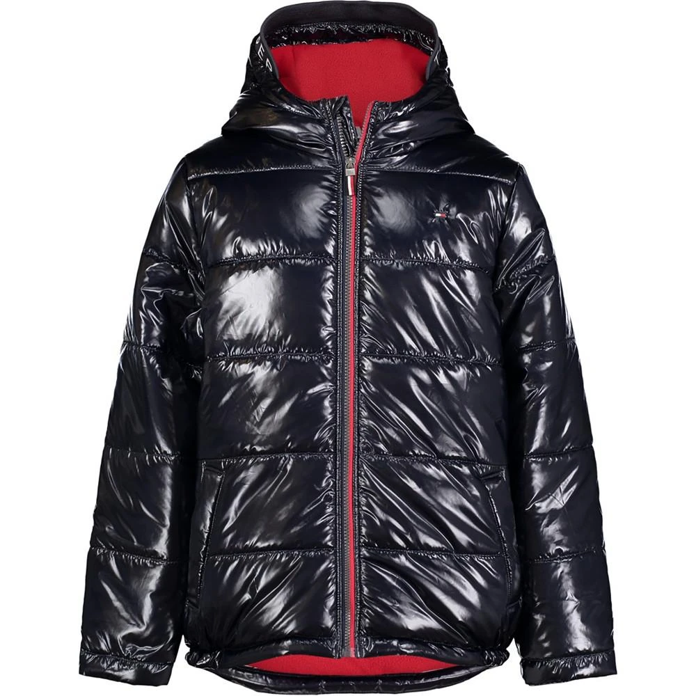 商品Tommy Hilfiger|Toddler Boys High Shine Hood Logo Puffer Jacket,价格¥299,第1张图片