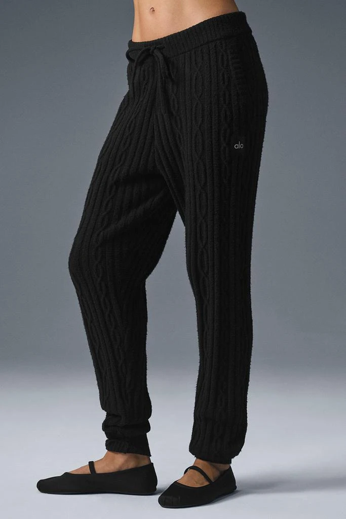 商品Alo|Cable Knit Winter Bliss Pant - Black,价格¥1110,第4张图片详细描述