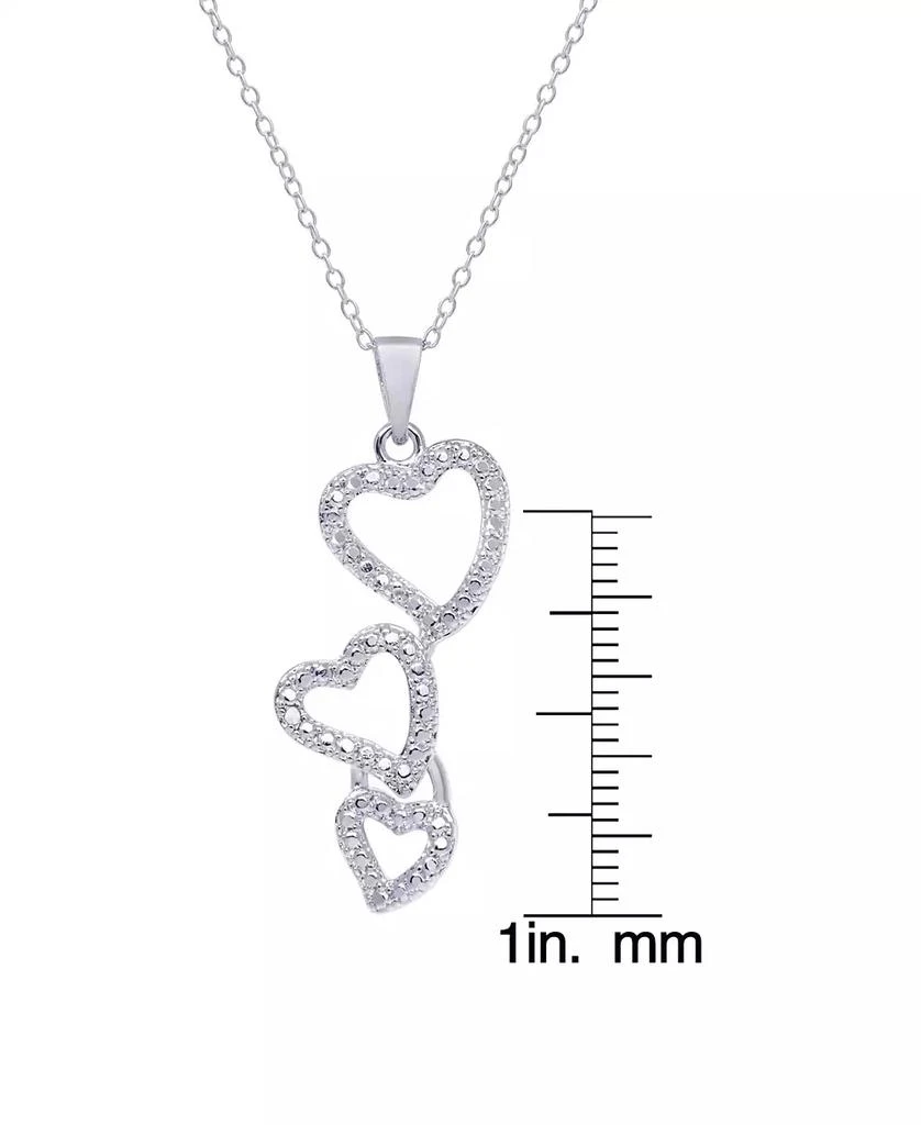 商品Macy's|Diamond Accent Silver-plated Triple Heart Pendant Necklace,价格¥569,第3张图片详细描述