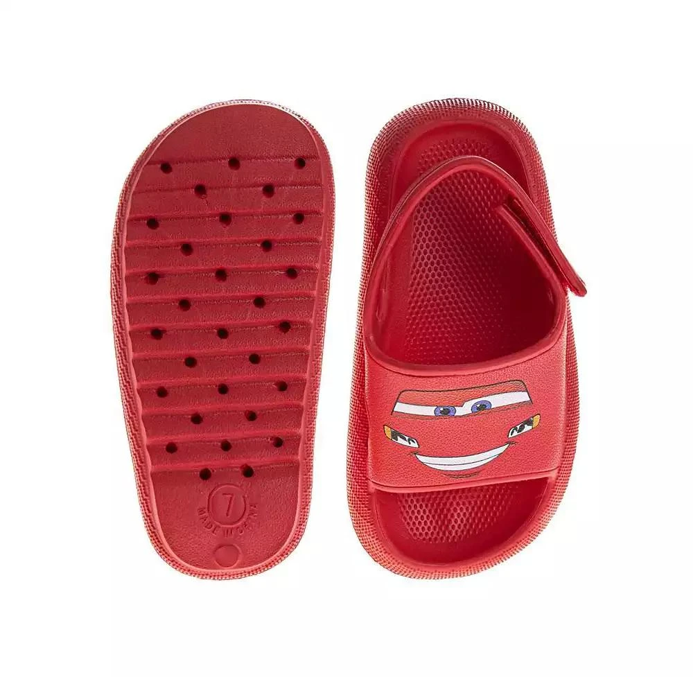 商品Disney|Toddler Boys Cars Lightning McQueen Hook and Loop Backstrap Slides,价格¥221,第2张图片详细描述