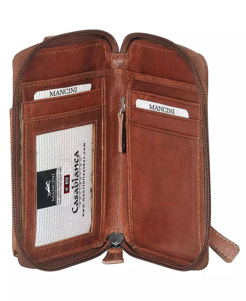 商品Mancini Leather Goods|Casablanca Collection RFID Secure Cell Phone Wallet,价格¥281,第4张图片详细描述