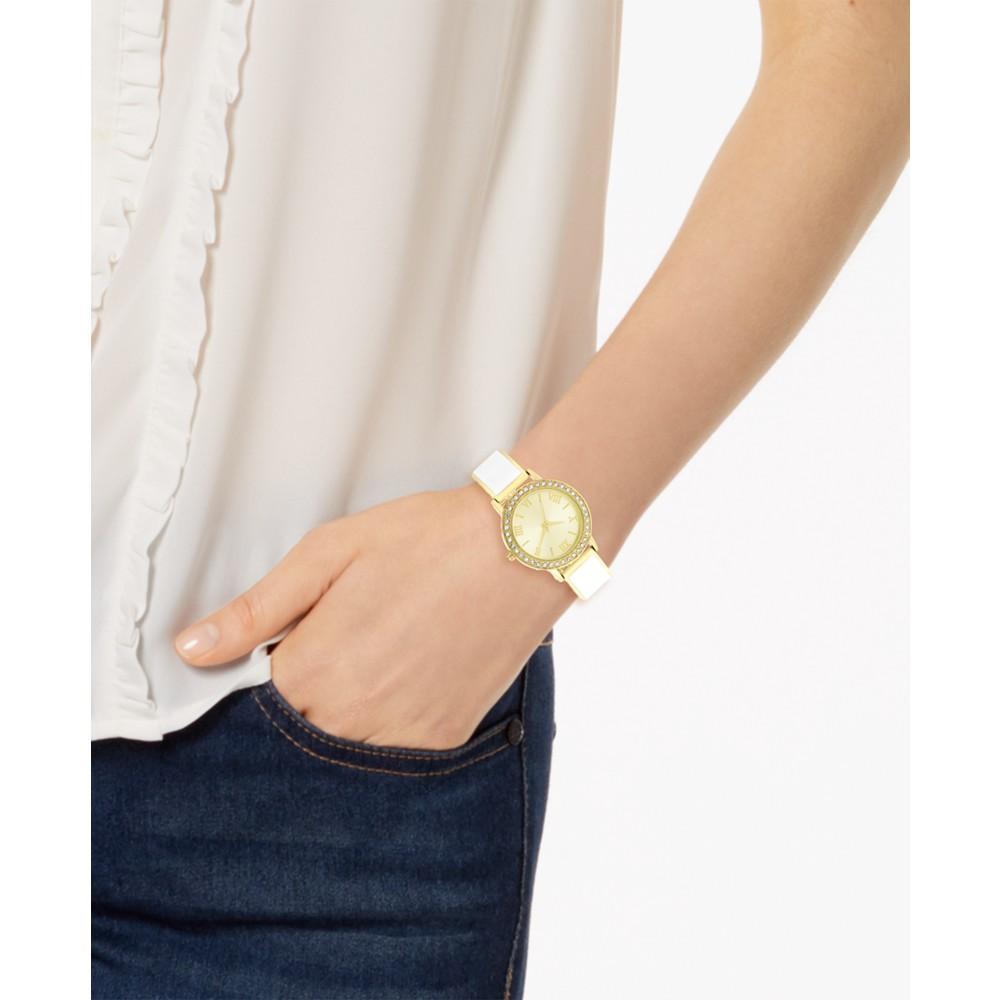 商品Charter Club|Women's Gold-Tone & White Enamel Bracelet Watch 32mm, Created for Macy's,价格¥118,第4张图片详细描述