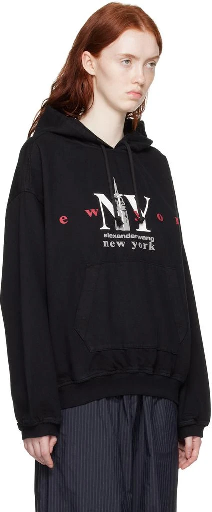 商品Alexander Wang|Black Printed Denim Hoodie,价格¥2365,第2张图片详细描述