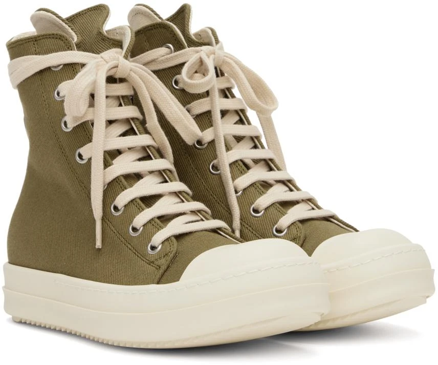 商品Rick Owens|Green Eyelet Sneakers,价格¥5712,第4张图片详细描述