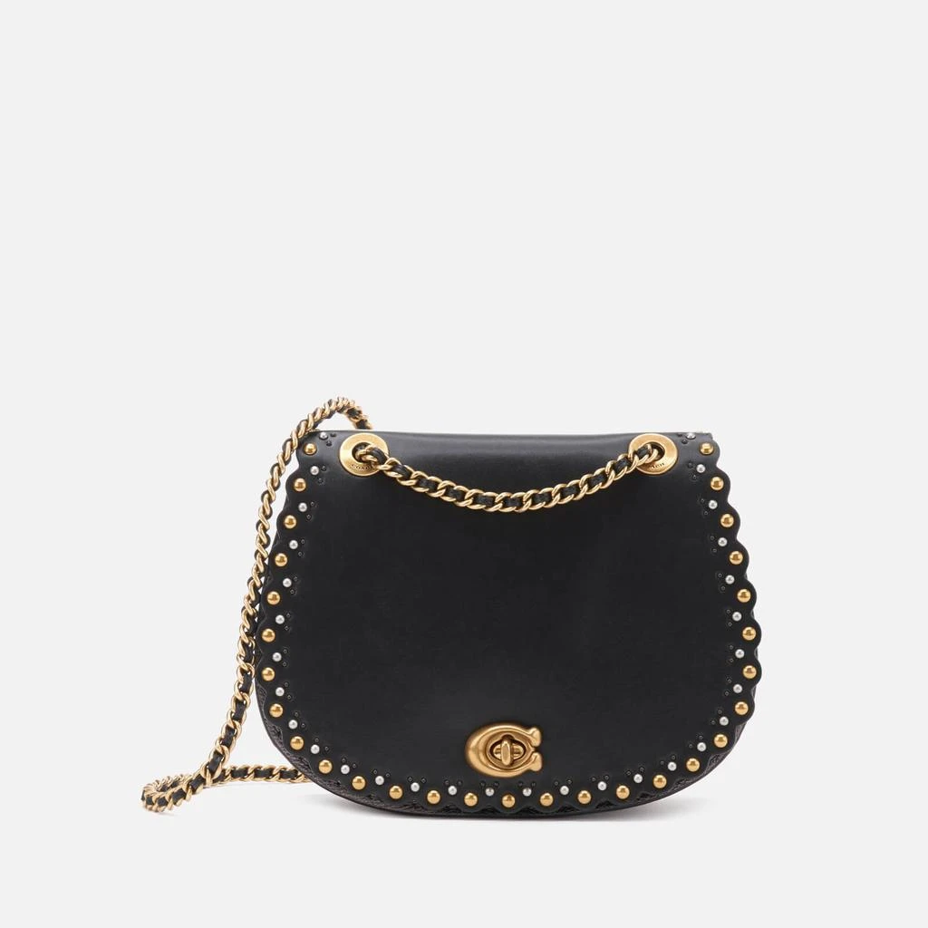 商品Coach|Coach Women's Scallop Rivets Parker Saddle Bag - Black,价格¥2454,第1张图片