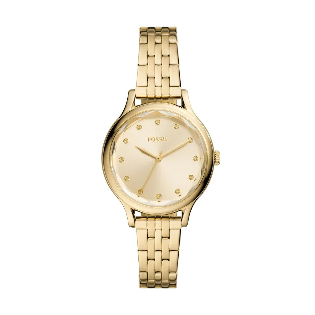 商品Fossil|Fossil Outlet Women's Laney Three-Hand, Gold-Tone Stainless Steel Watch,价格¥553,第1张图片