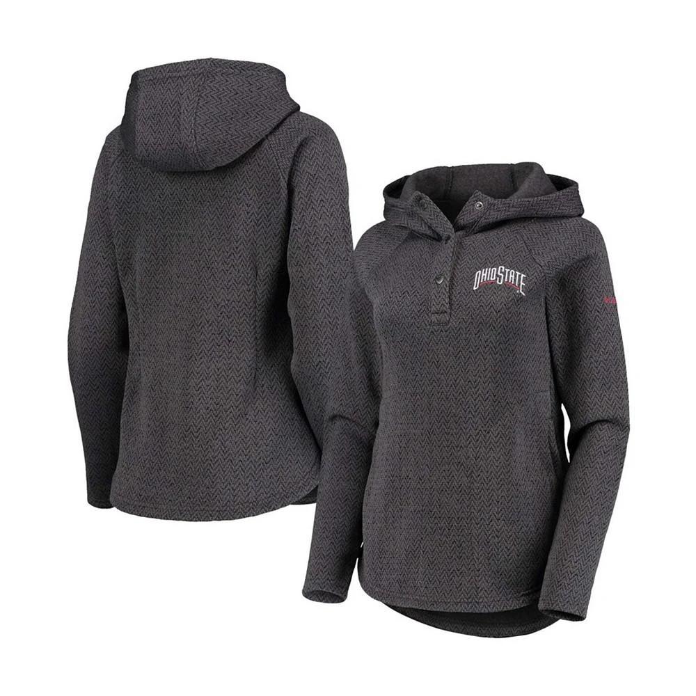 商品Columbia|Women's Black Ohio State Buckeyes Darling Days Raglan Fleece Pullover Hoodie,价格¥640,第1张图片