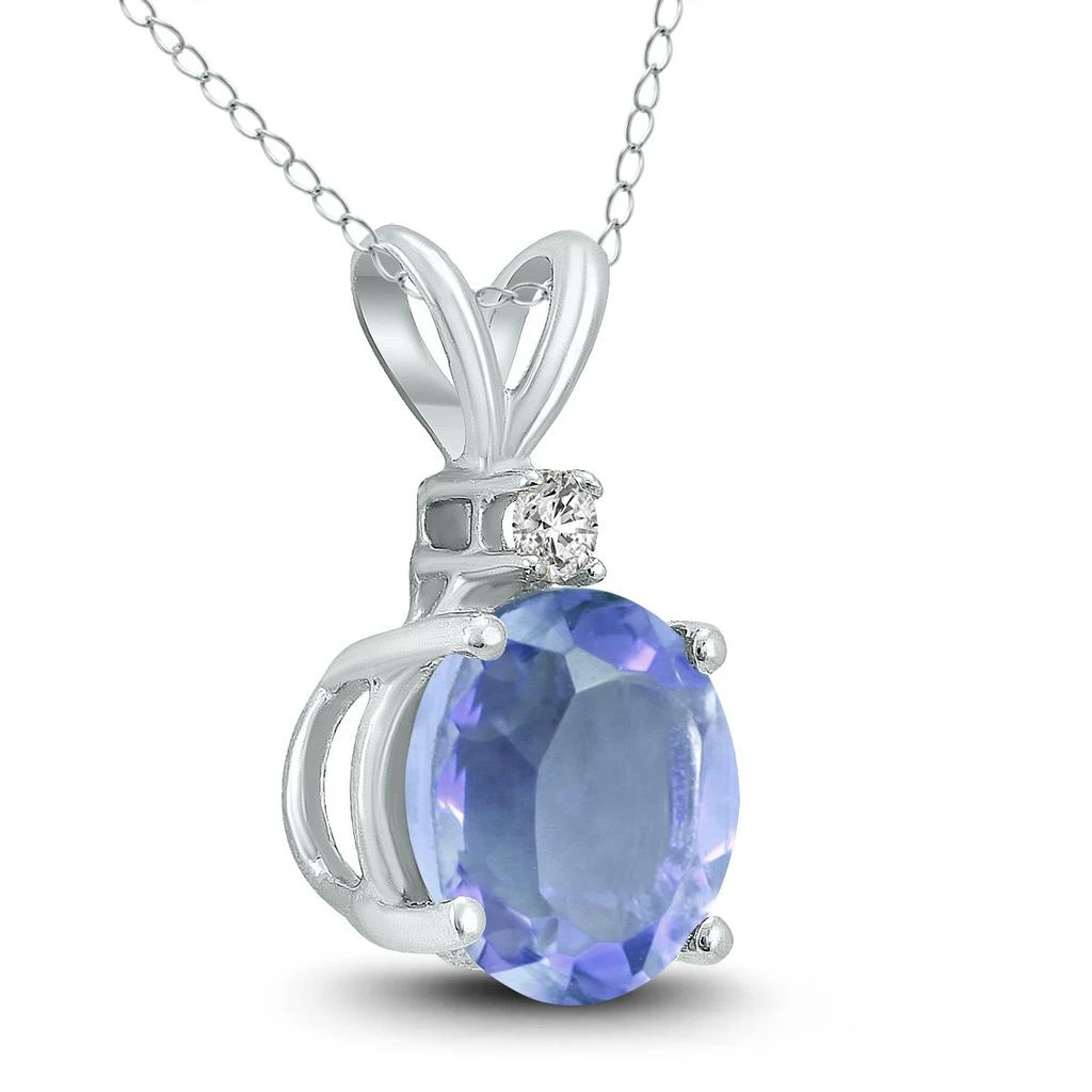 商品SSELECTS|14K  5Mm Round Tanzanite And Diamond Pendant,价格¥1501,第2张图片详细描述