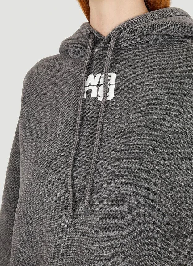 商品Alexander Wang|Logo Print Hooded Sweatshirt in Grey,价格¥1709,第5张图片详细描述