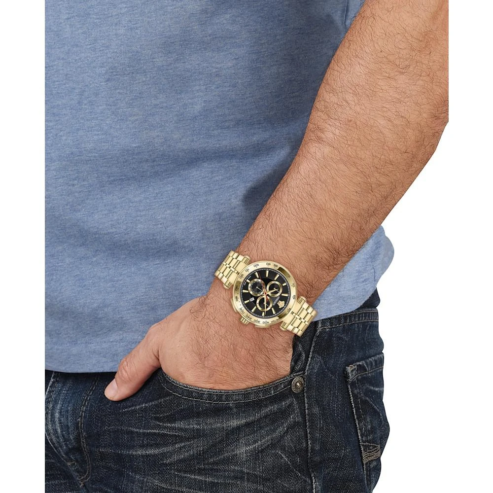 商品Versace|Men's Swiss Chronograph Aion Gold Ion Plated Stainless Steel Bracelet Watch 45mm,价格¥11260,第5张图片详细描述