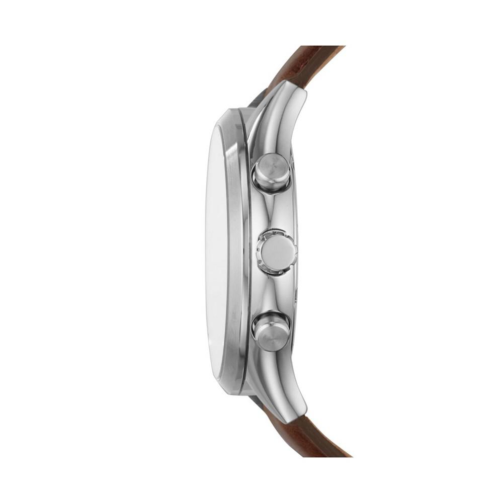 Men's Fenmore Multifunction Brown Leather Watch 44mm商品第2张图片规格展示