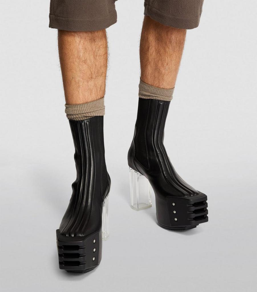 商品Rick Owens|Leather Bevelled Platform Boots 120,价格¥15135,第7张图片详细描述