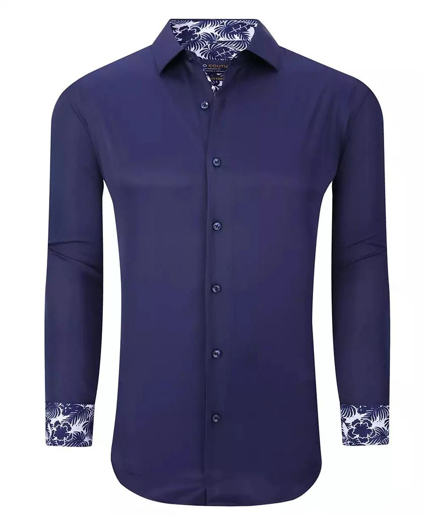 商品Suslo Couture|Men's Solid Slim Fit Wrinkle Free Stretch Dress Shirt,价格¥240,第1张图片