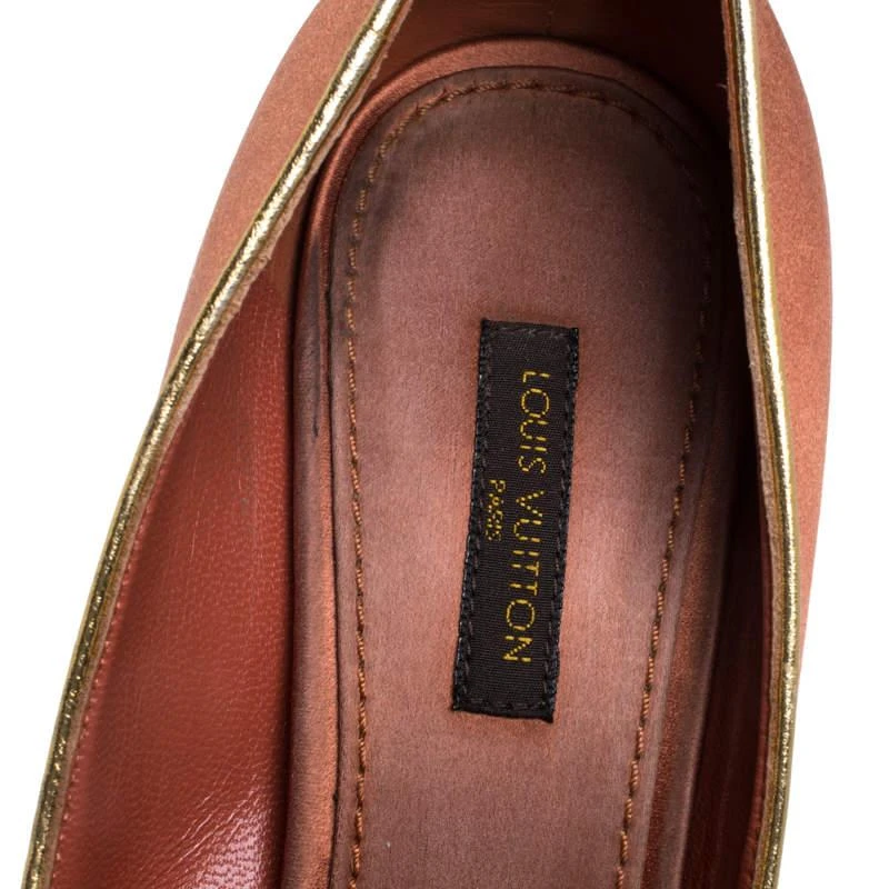 Louis Vuitton Bronze Satin Music Hall Open Toe Pumps Size 38 商品