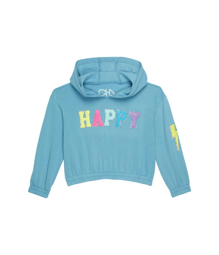 商品Chaser|Glitter Smiley Vintage Fleece Hoodie w/Chenille Patches (Toddler/Little Kids),价格¥103,第1张图片