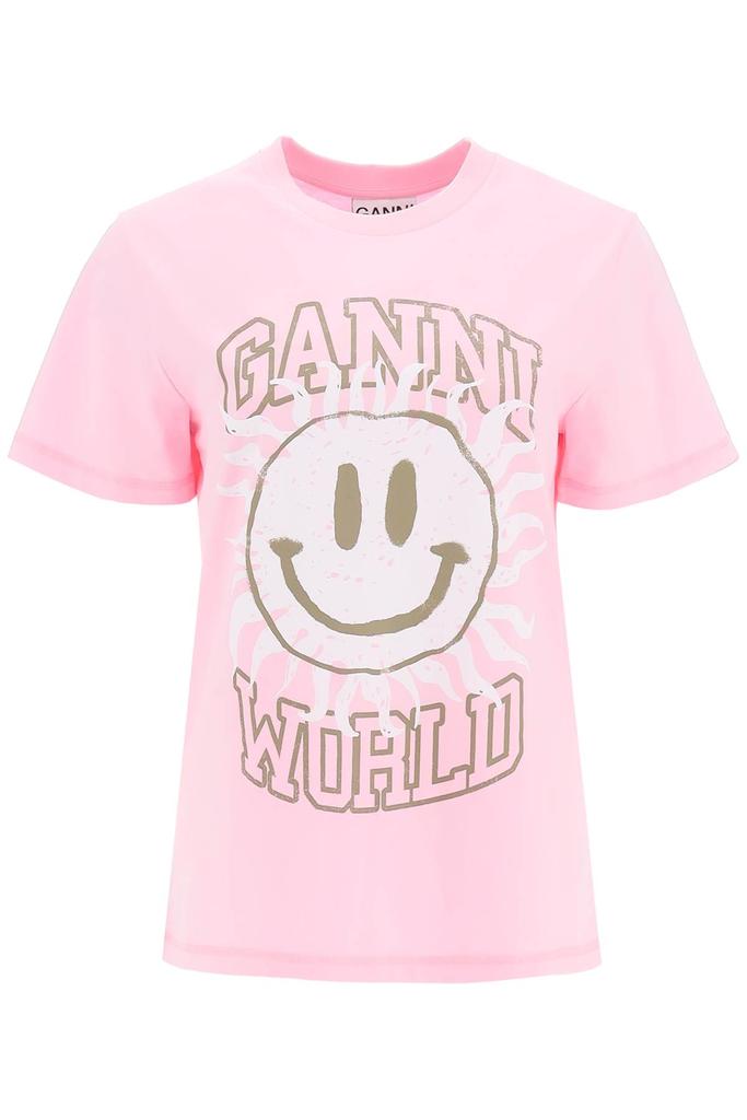 Ganni 'Smiley' Print T Shirt商品第1张图片规格展示
