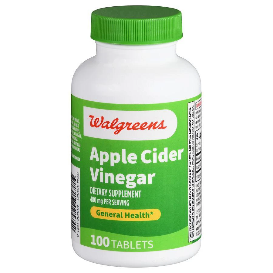 商品Walgreens|Apple Cider Vinegar 480 mg Tablets (50 days),价格¥83,第1张图片