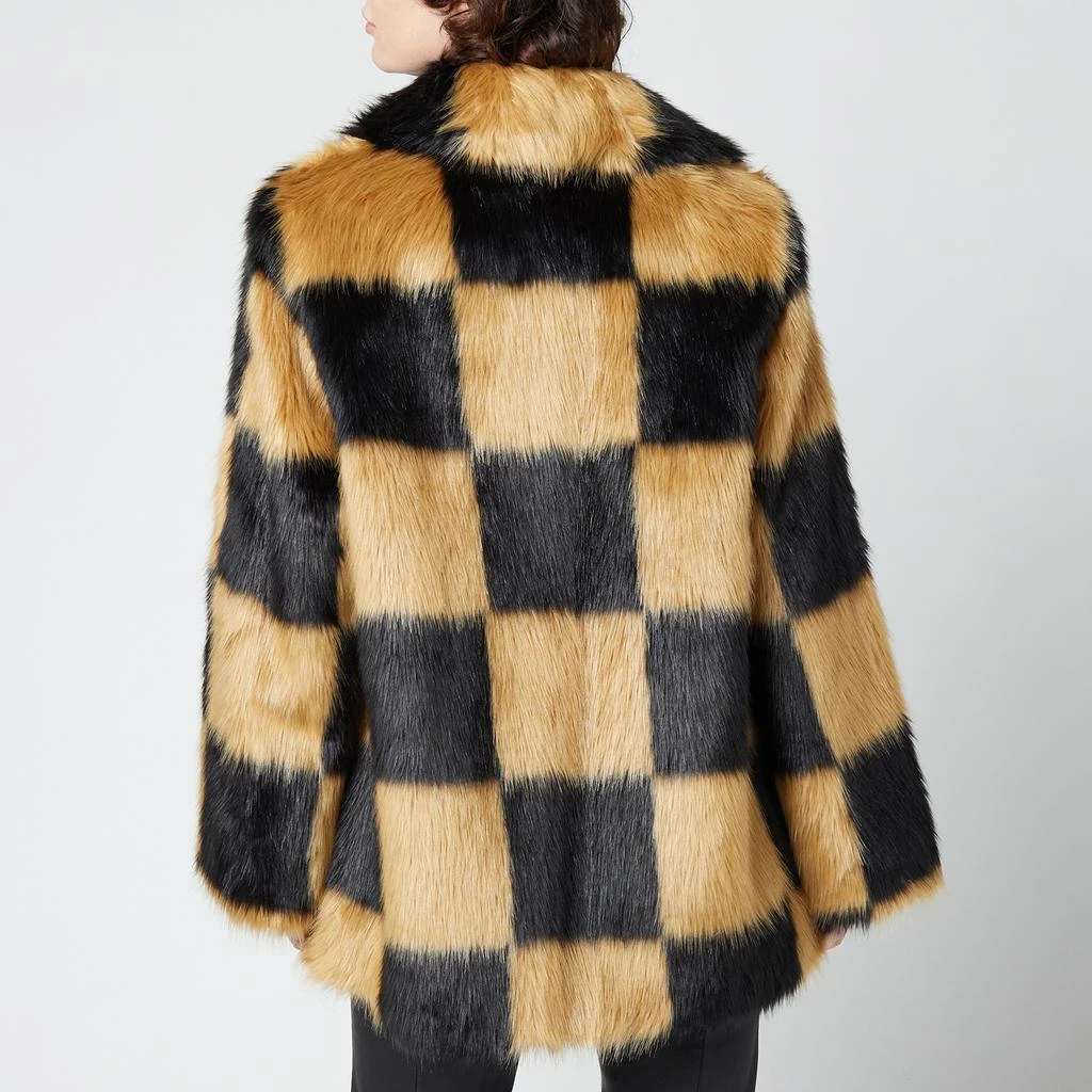 商品STAND STUDIO|Stand Studio Women's Nani Faux Fur Check Jacket - Black/Beige,价格¥3090,第2张图片详细描述