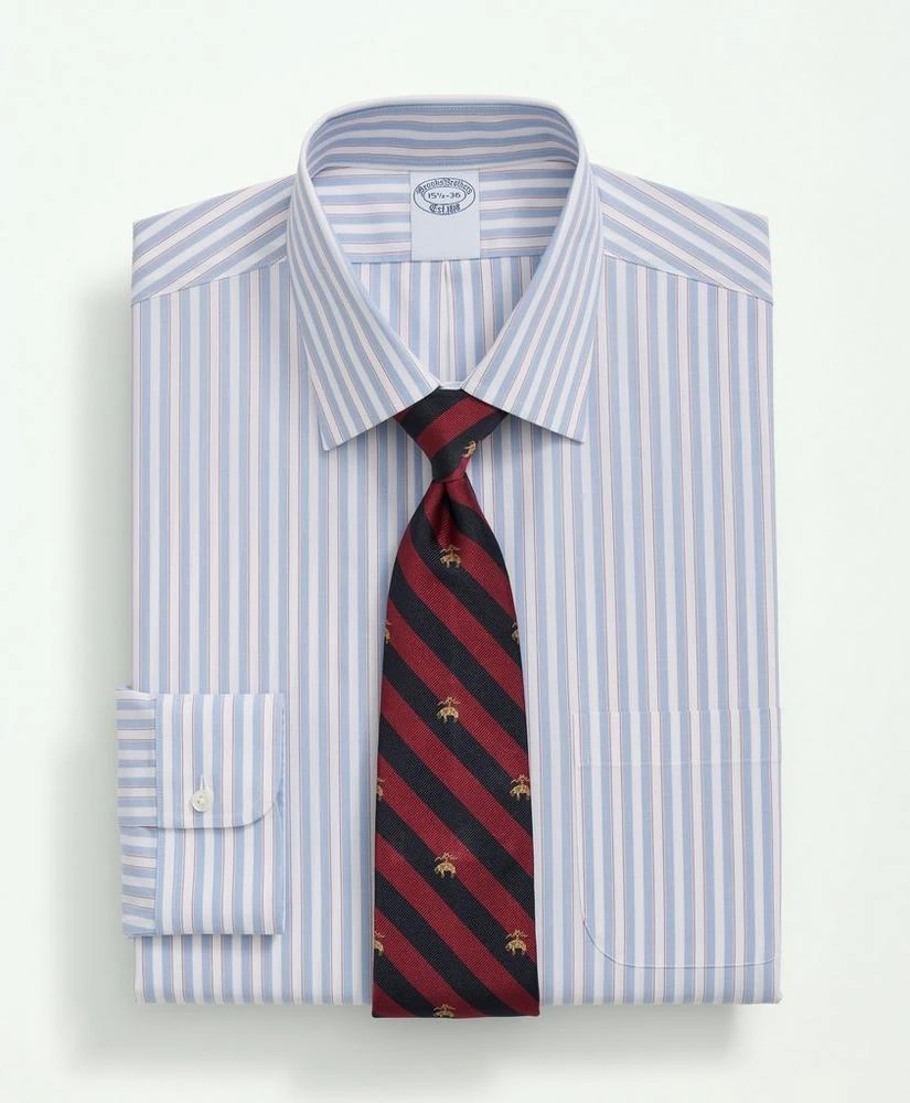 商品Brooks Brothers|Big & Tall Stretch Supima® Cotton Non-Iron Poplin Ainsley Collar, Striped Dress Shirt,价格¥1164,第1张图片