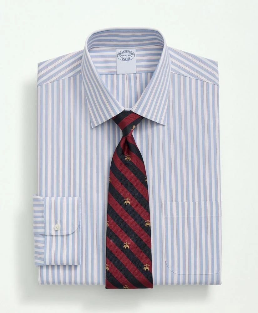 商品Brooks Brothers|Big & Tall Stretch Supima® Cotton Non-Iron Poplin Ainsley Collar, Striped Dress Shirt,价格¥617,第1张图片