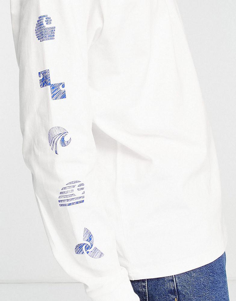 Carhartt WIP linograph long sleeve top in white商品第3张图片规格展示