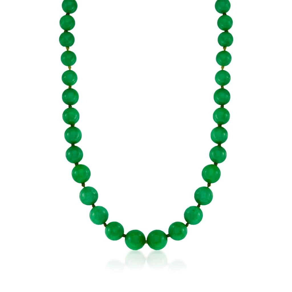 商品Ross-Simons|7-14mm Jade Graduated Bead Necklace With 14kt Yellow Gold,价格¥1992,第1张图片