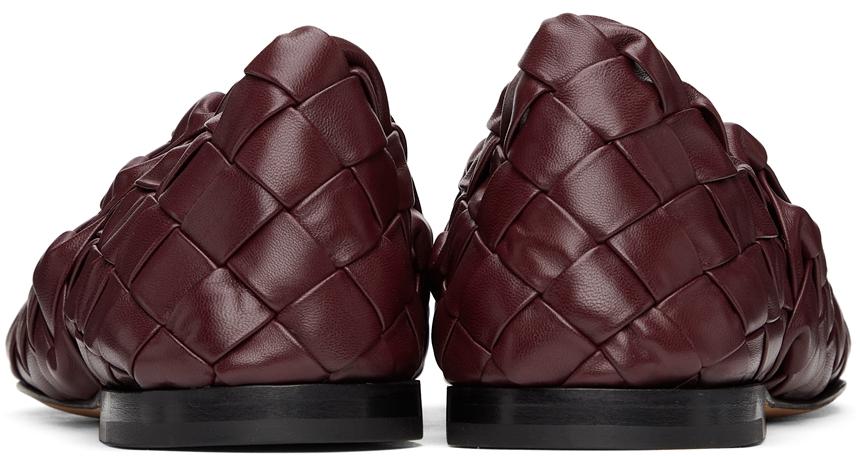 Burgundy Intrecciato Slider Loafers商品第4张图片规格展示