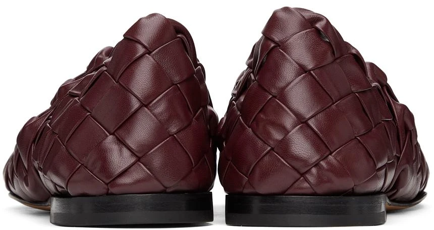 商品Bottega Veneta|Burgundy Intrecciato Slider Loafers,价格¥17597,第4张图片详细描述