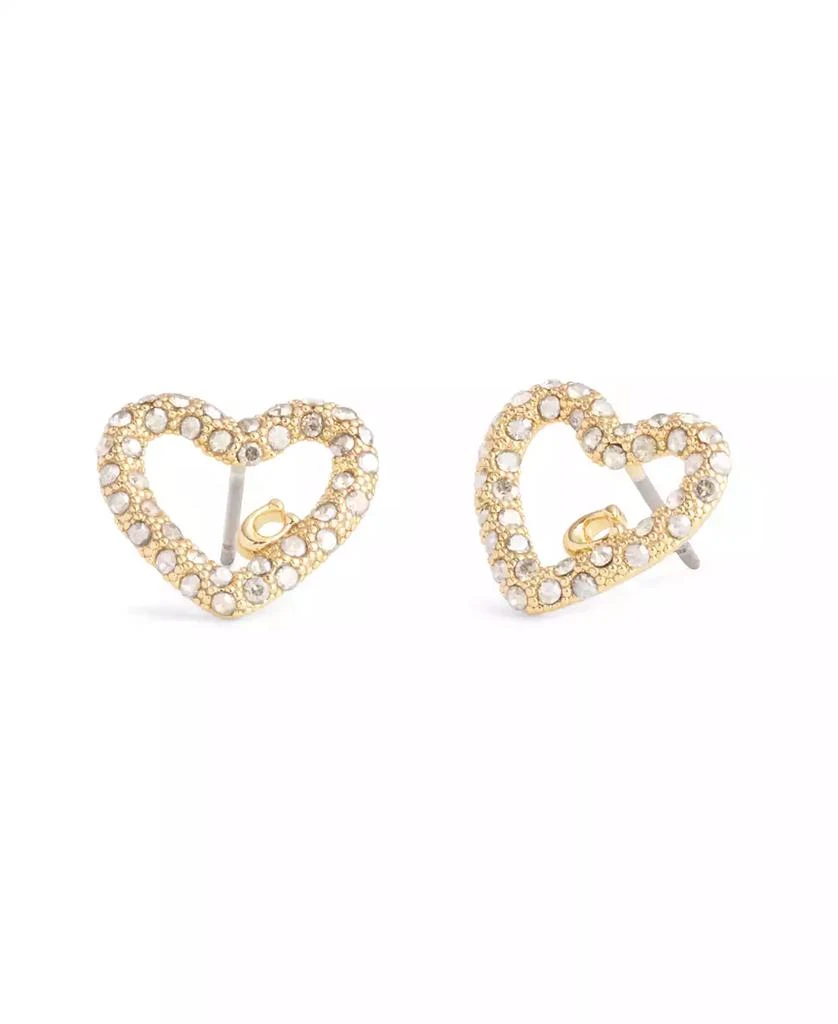 商品Coach|Faux Stone Signature Pavé Heart Stud Earrings,价格¥514,第1张图片