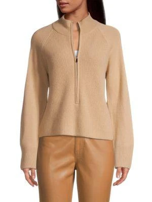 商品Tahari|Cashmere Zip-Up Sweater,价格¥485,第1张图片