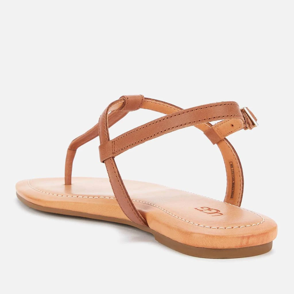 商品UGG|UGG Women's Madeena Leather Toe Post Sandals - Tan,价格¥279,第2张图片详细描述