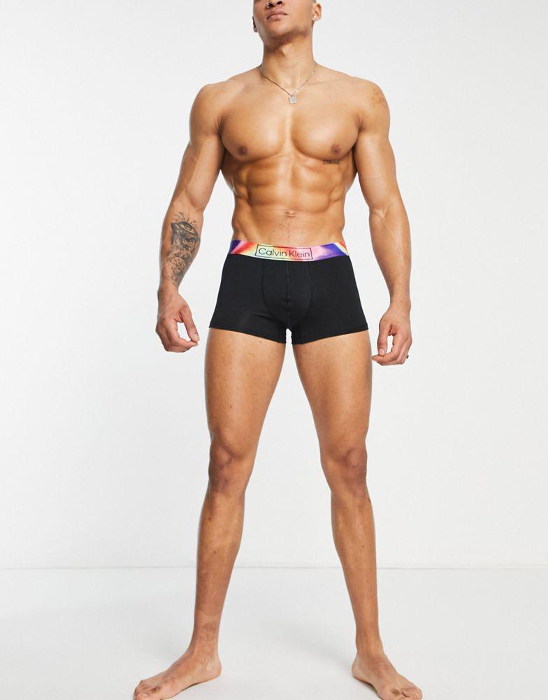 Calvin Klein pride cotton trunk with contrast waistband in black商品第4张图片规格展示