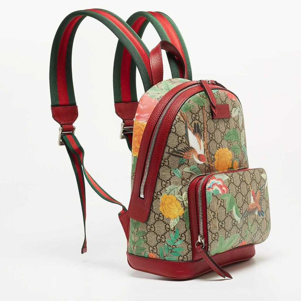 商品Gucci|Gucci Red/Beige/GG Supreme Canvas and Leather Small Tian Print Backpack,价格¥9278,第2张图片详细描述