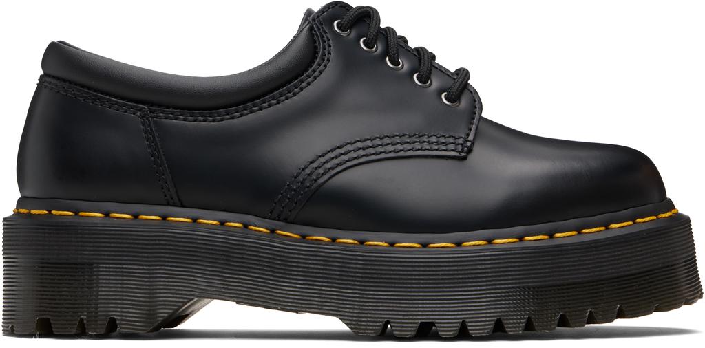 Black 8053 Leather Platform Casual Derbys image 2