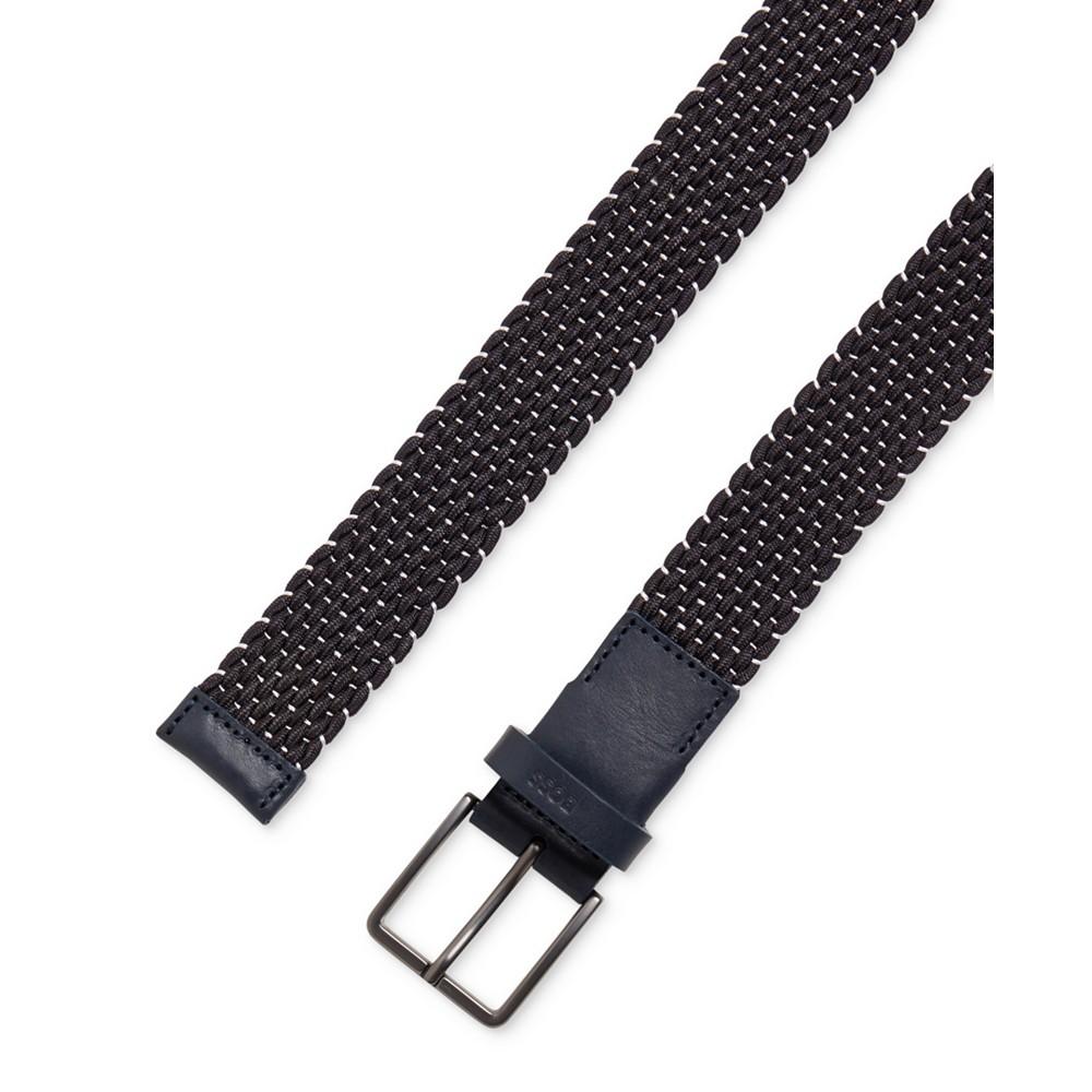Men's Leather-Trim Ther Woven Belt商品第2张图片规格展示