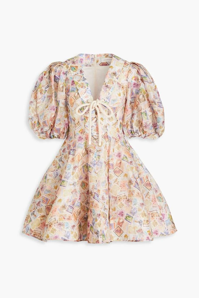 商品Zimmermann|Flared printed linen and silk-blend mini dress,价格¥4802,第1张图片