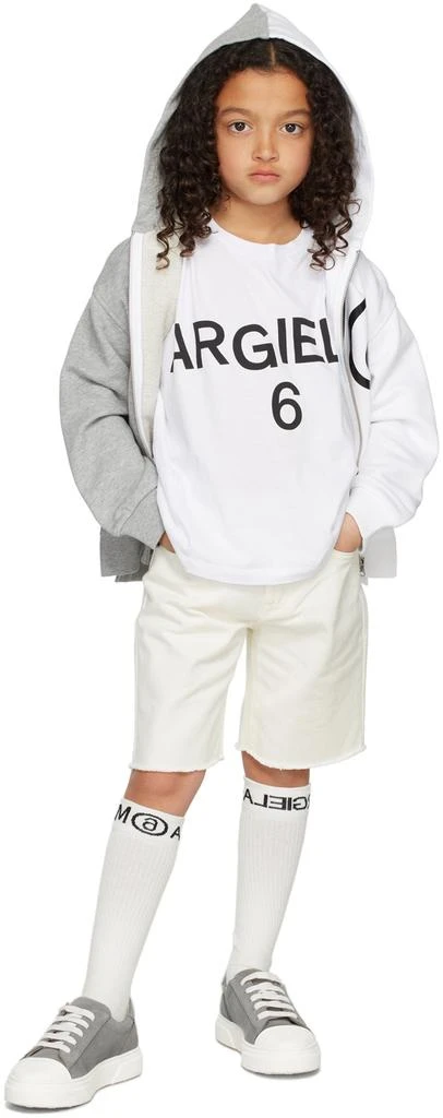 商品MAISON MARGIELA|Kids Off-White Logo Denim Shorts,价格¥340,第1张图片