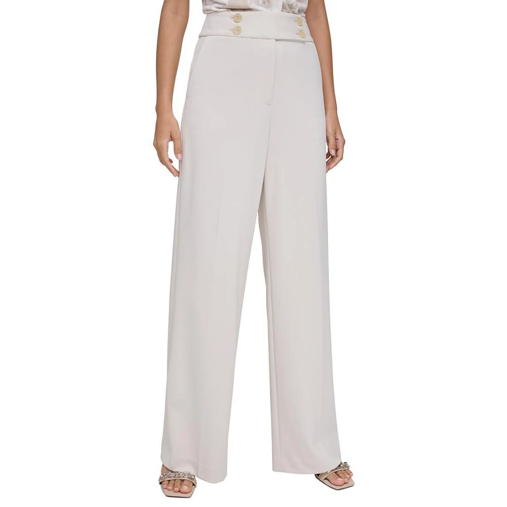 商品Calvin Klein|Women's Buttoned High Rise Wide-Leg Pants,价格¥147,第1张图片