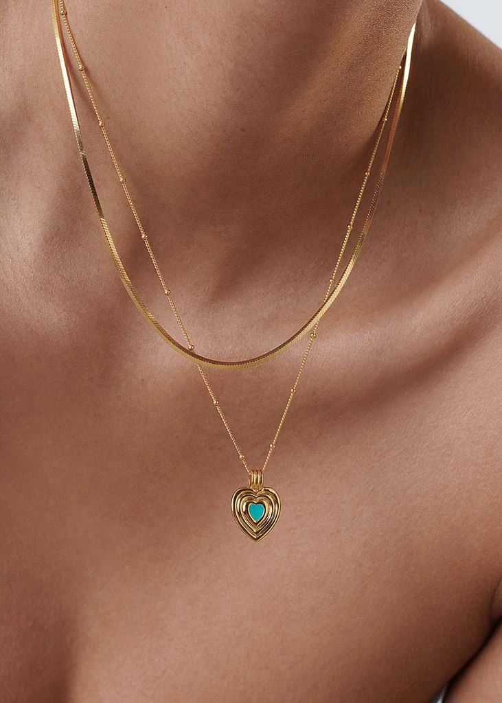 商品Missoma|Good Vibe 18kt gold-plated heart necklace,价格¥1416,第3张图片详细描述
