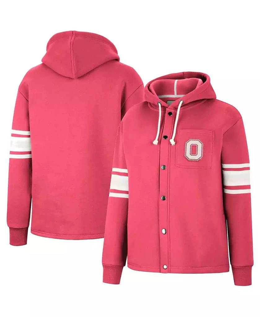 商品Colosseum|Women's Scarlet Ohio State Buckeyes Mia Striped Full-Snap Hoodie Jacket,价格¥511,第1张图片