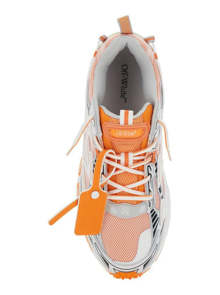商品Off-White|'Ow Be Right Back' Orange Low Top Sneakers With Zip-Tie Detail In Mesh And Leather Man,价格¥3375,第4张图片详细描述