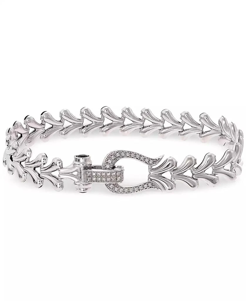 商品Macy's|Diamond Horseshoe Heart Link Bracelet (1/4 ct. t.w.) in Sterling Silver,价格¥1197,第1张图片