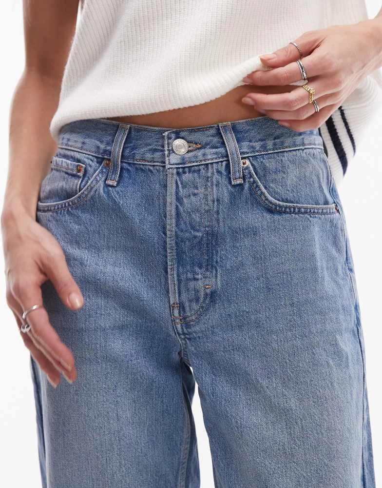 商品Topshop|Topshop Runway mid rise straight cropped jean in bleach,价格¥211,第5张图片详细描述