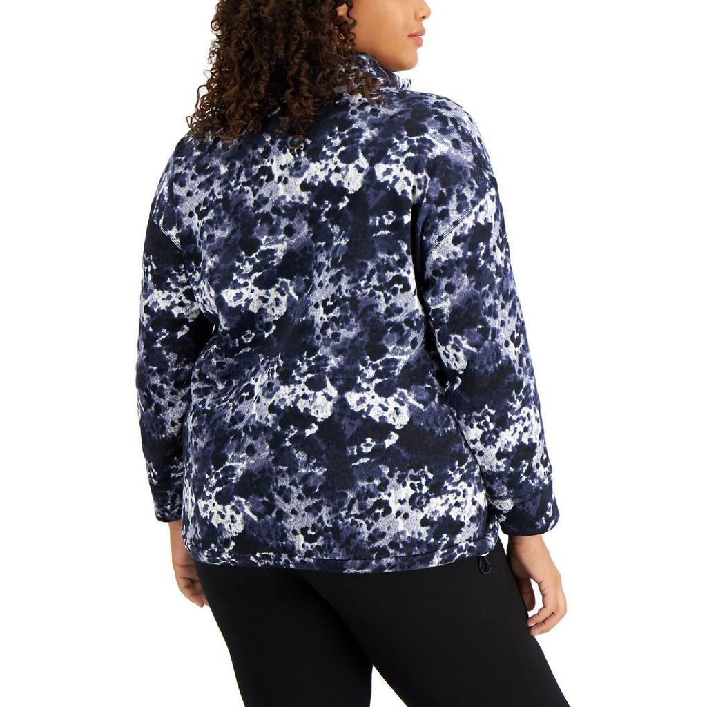 商品Tommy Hilfiger|Tommy Hilfiger Sport Womens Plus Printed Sweatshirt 1/2 Zip Top,价格¥487,第4张图片详细描述