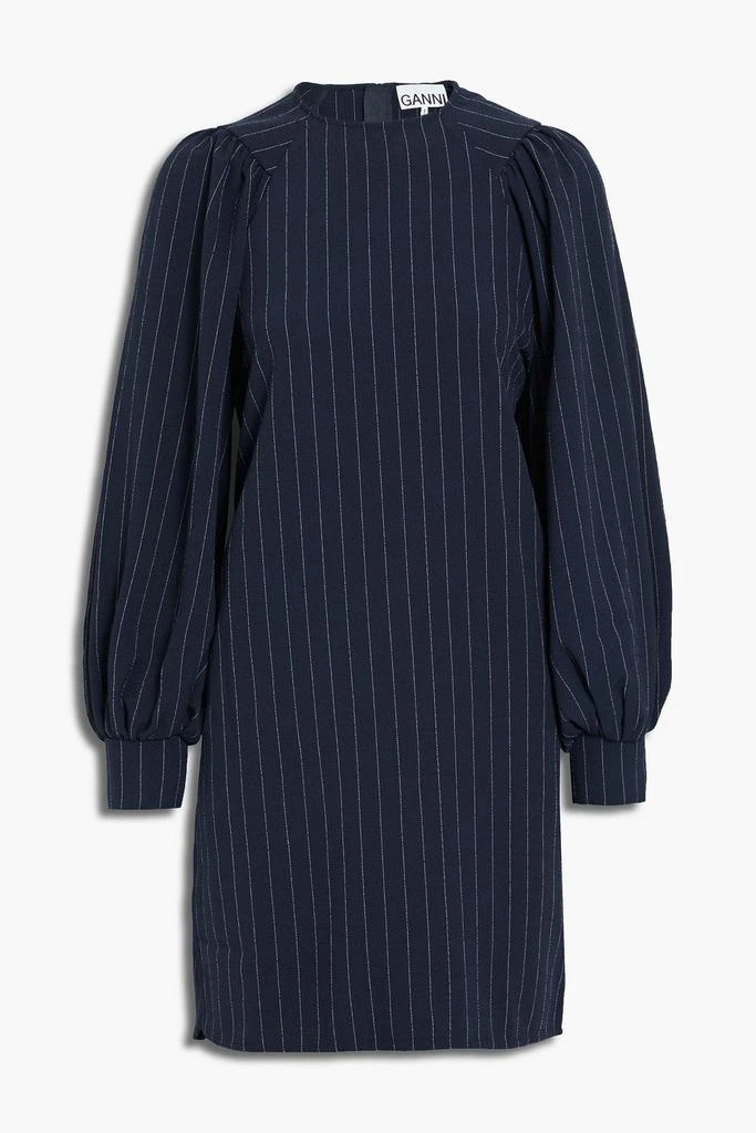 商品Ganni|Gathered striped crepe mini dress,价格¥483,第1张图片