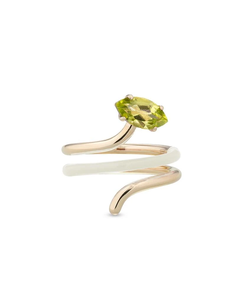 商品Bea Bongiasca|9K Yellow Gold You're So Vine Peridot & Enamel Coil Ring,价格¥12706,第1张图片