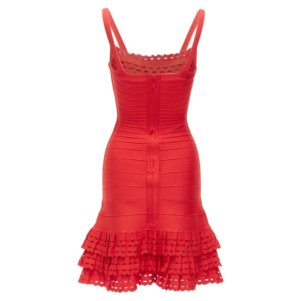 商品[二手商品] Herve Leger|Cut Out Tiered Ruffle Hem Bandage Fit Flared Dress,价格¥6692,第5张图片详细描述