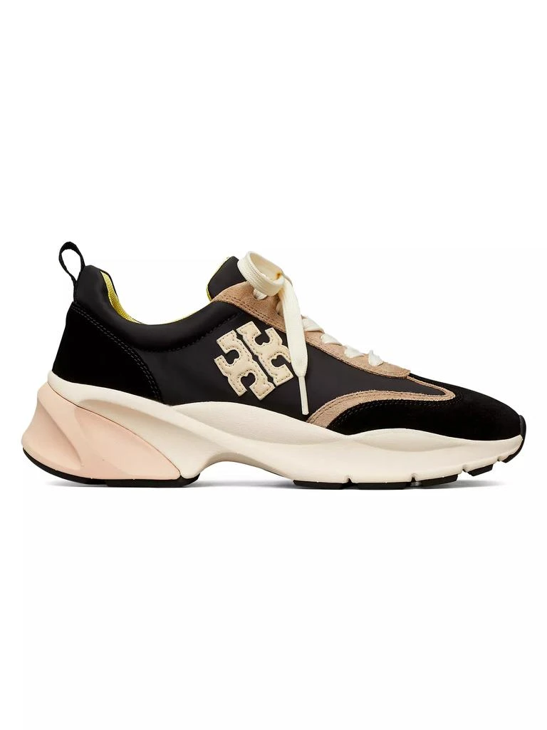 商品Tory Burch|Good Luck T-Logo Suede Sneakers,价格¥2075,第1张图片